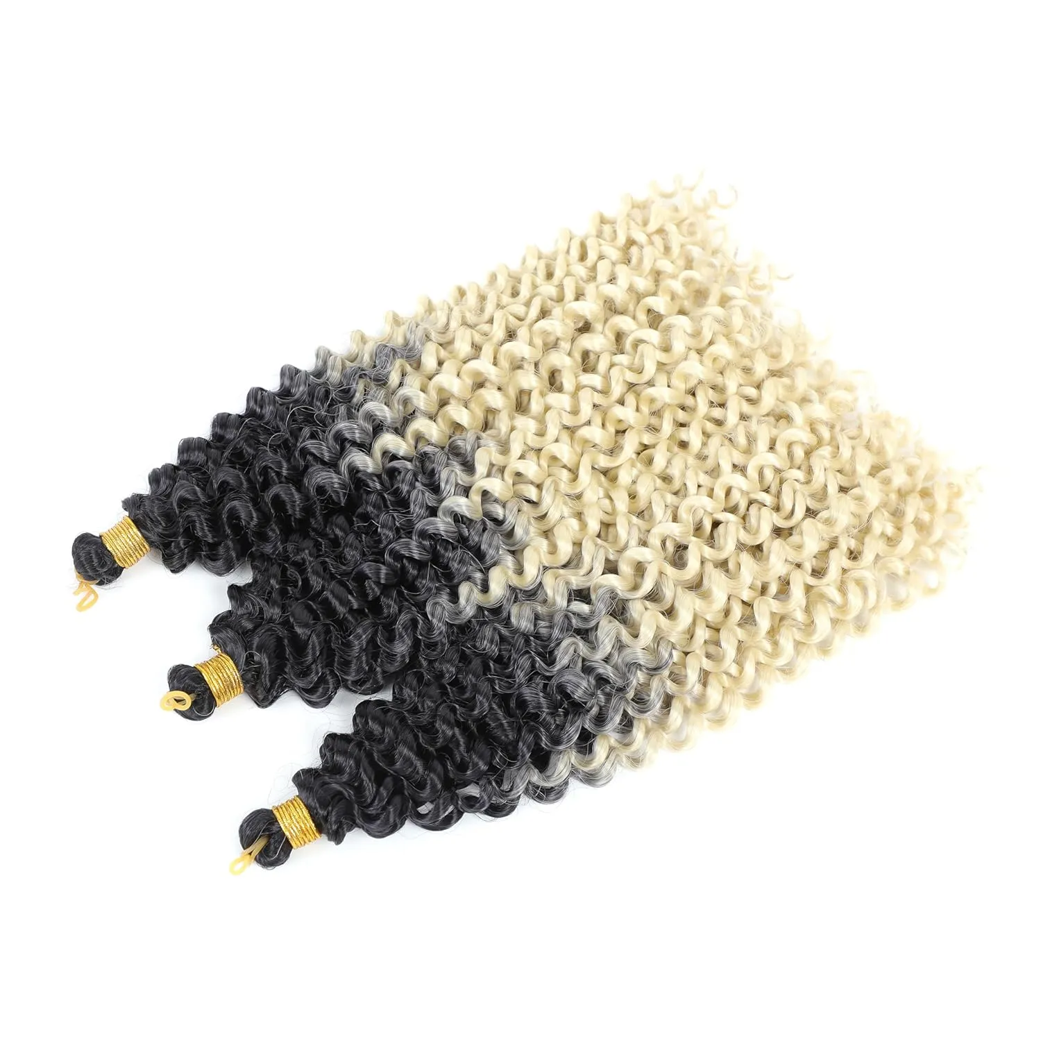 Blonde Crochet Hair for Black Women Gogo Curl Crochet Hair 1b/613 Braiding Hair Curly 14 Inch 3PCS (1B-Blonde)
