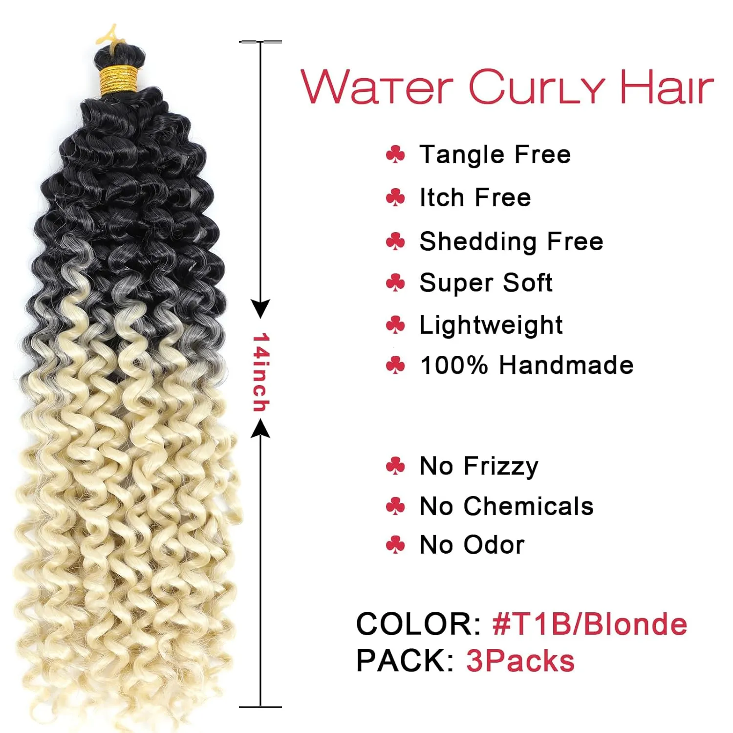 Blonde Crochet Hair for Black Women Gogo Curl Crochet Hair 1b/613 Braiding Hair Curly 14 Inch 3PCS (1B-Blonde)