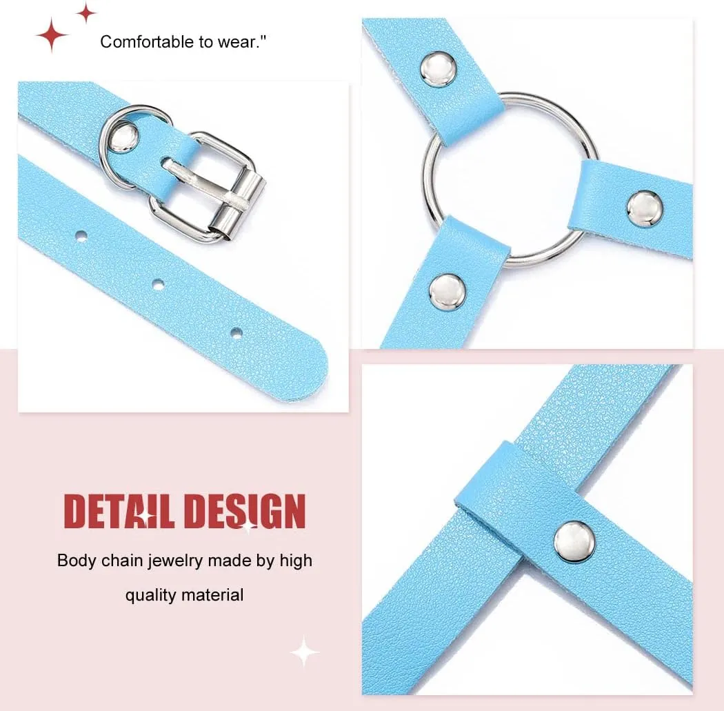 BODIY Women Fashion Harness Plus Size Harness Belt Punk Loop Waist Belt Rave Rock Leather Belts for Women