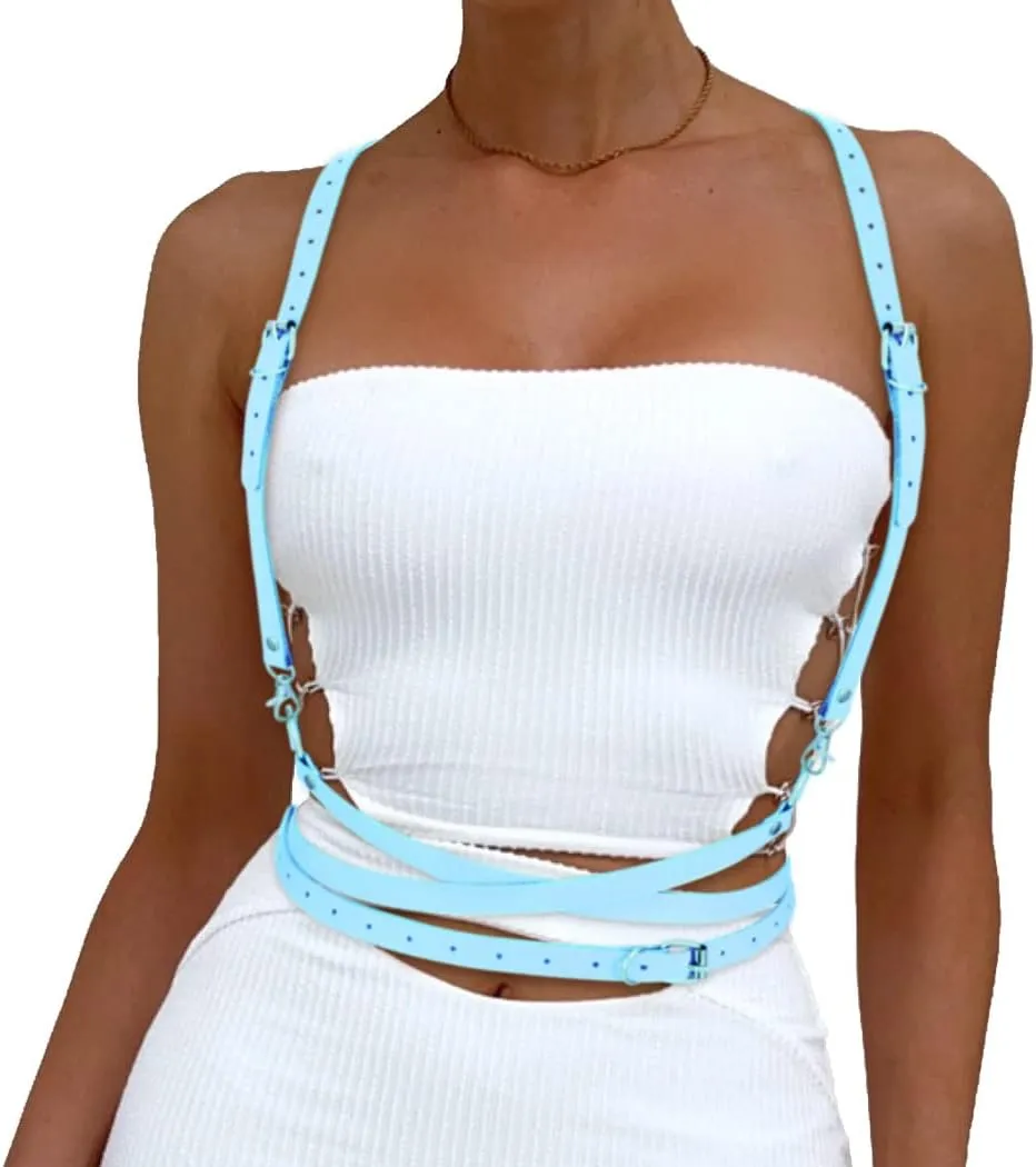 BODIY Women Fashion Harness Plus Size Harness Belt Punk Loop Waist Belt Rave Rock Leather Belts for Women
