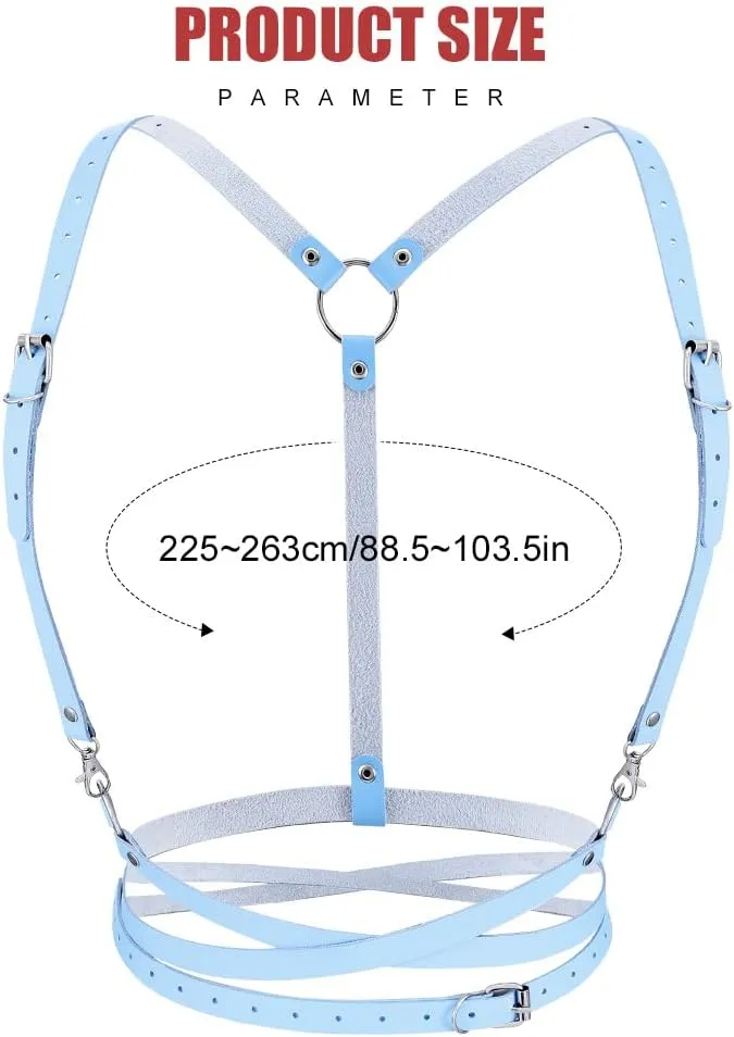 BODIY Women Fashion Harness Plus Size Harness Belt Punk Loop Waist Belt Rave Rock Leather Belts for Women