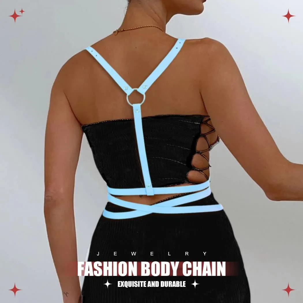 BODIY Women Fashion Harness Plus Size Harness Belt Punk Loop Waist Belt Rave Rock Leather Belts for Women