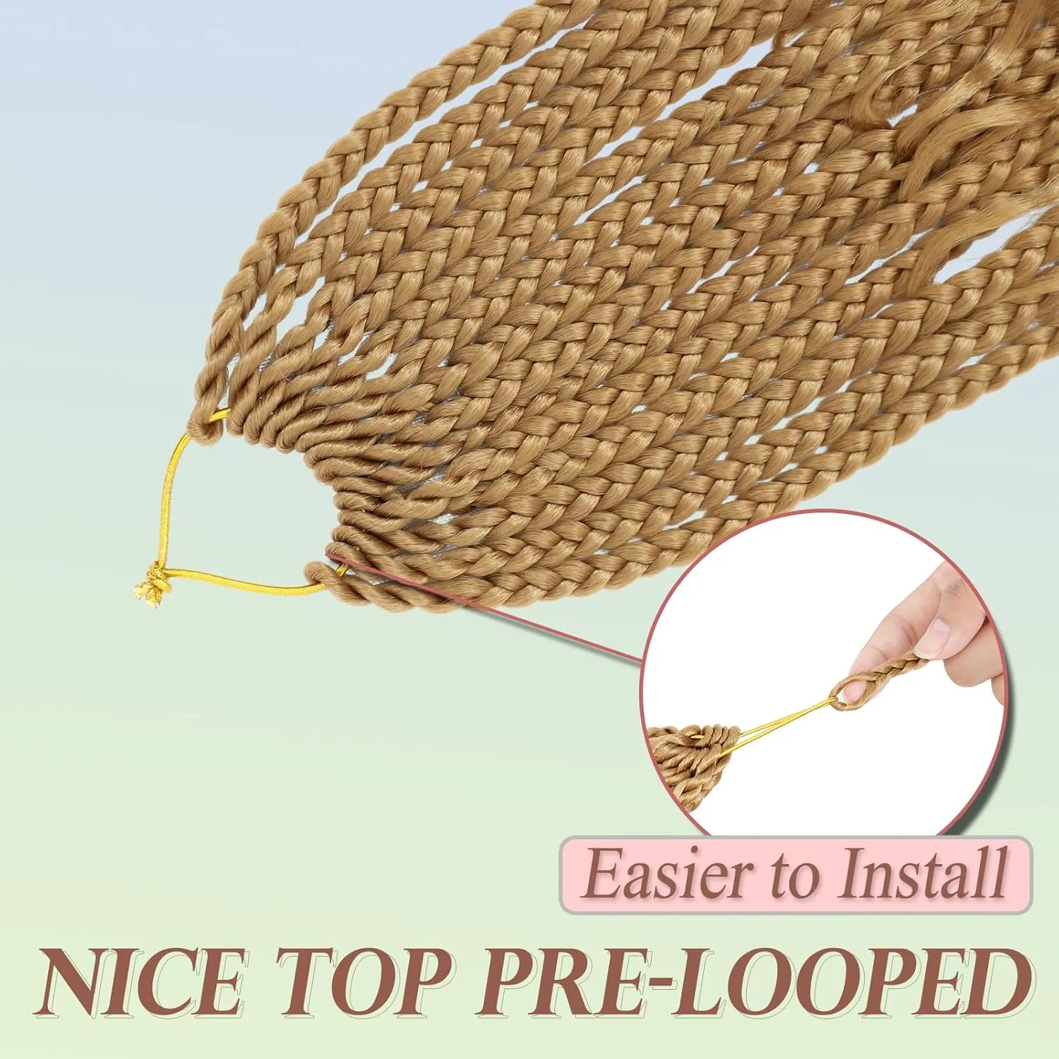 Boho Box Braids Crochet Hair for Black Women 24 Inch 7 Packs Goddess Box Braids Crochet Hair Pre-Looped with Curly Ends Honey Blonde Bohemian Synthetic Briading Hair Extensions,27