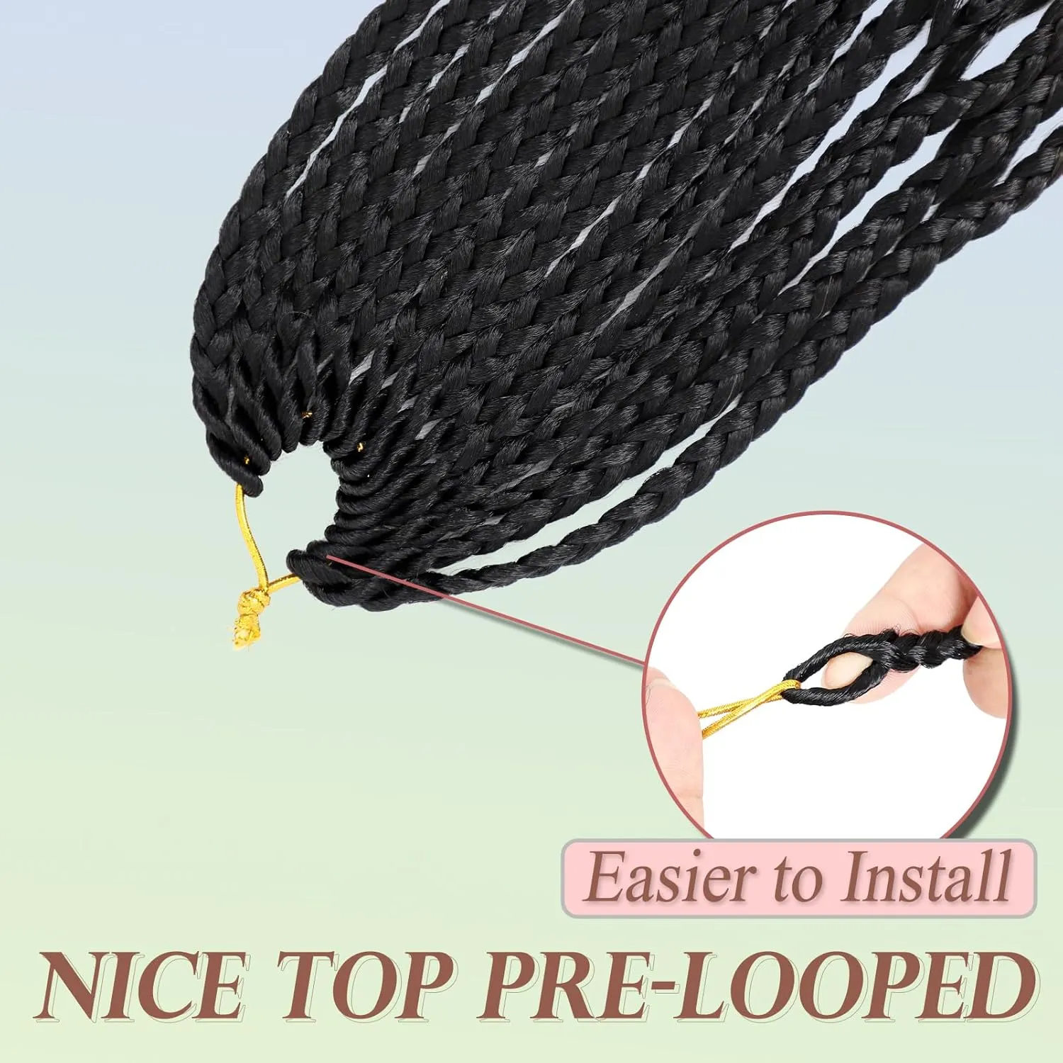 Boho Box Braids Crochet Hair for Black Women 24 Inch 7 Packs Goddess Box Braids Crochet Hair Pre-Looped with Curly Ends Ombre Bohemian Synthetic Briading Hair Extensions,1B/30/27