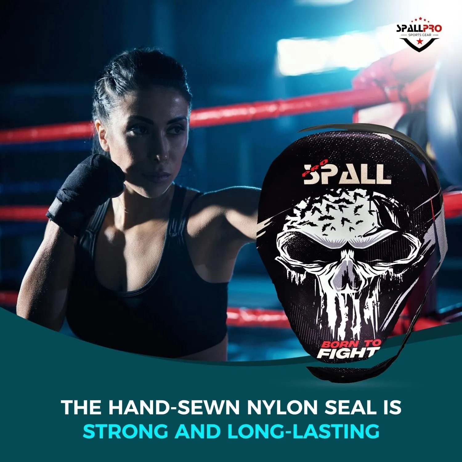 Boxing Training Set - Synthetic Leather Boxing Gloves with Focus Pad Boxing Mitts, MMA Training with Punch Gloves MMA Boxing Mitts for Kids Adults, Born to Fight