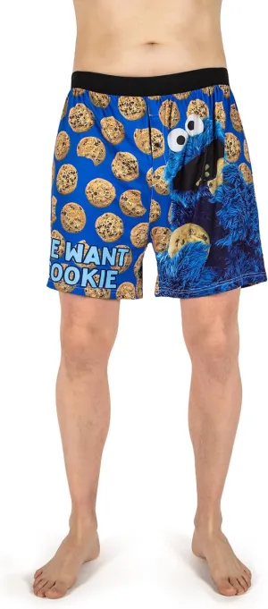 BRIEF INSANITY Sesame Street Comfortable Fit Boxer Shorts | Funny & Cute Sesame Street Graphic Print Boxers for Women & Men