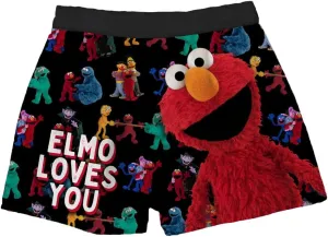 BRIEF INSANITY Sesame Street Comfortable Fit Boxer Shorts | Funny & Cute Sesame Street Graphic Print Boxers for Women & Men