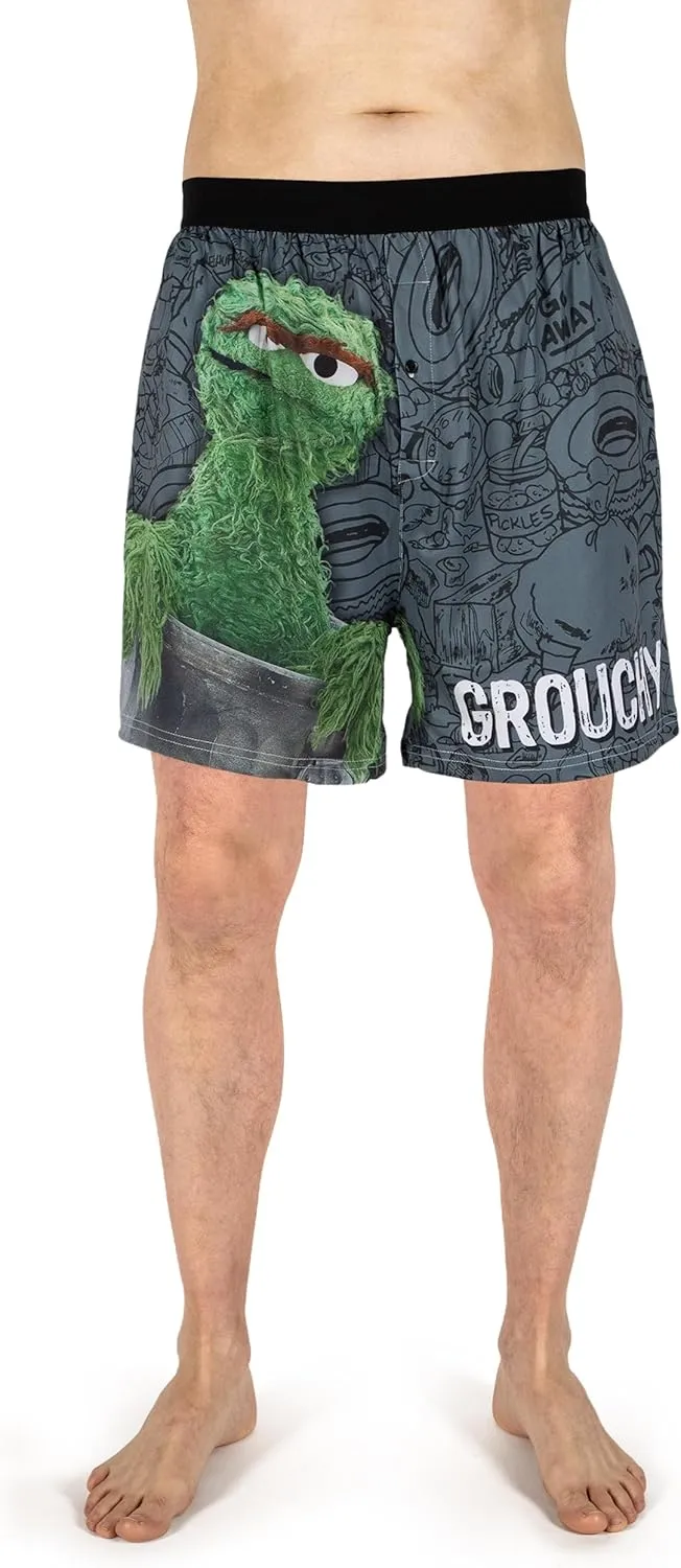 BRIEF INSANITY Sesame Street Comfortable Fit Boxer Shorts | Funny & Cute Sesame Street Graphic Print Boxers for Women & Men