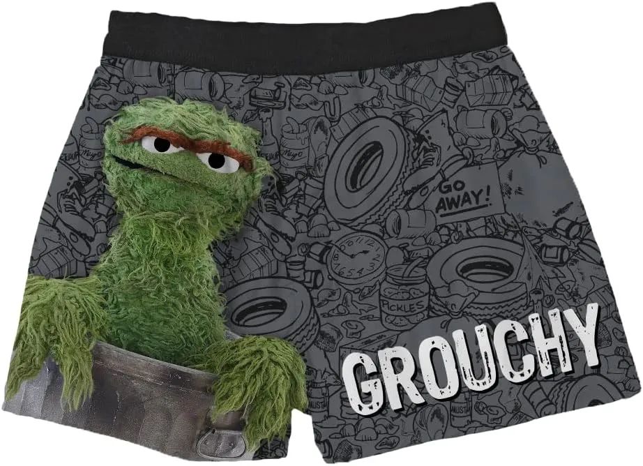 BRIEF INSANITY Sesame Street Comfortable Fit Boxer Shorts | Funny & Cute Sesame Street Graphic Print Boxers for Women & Men
