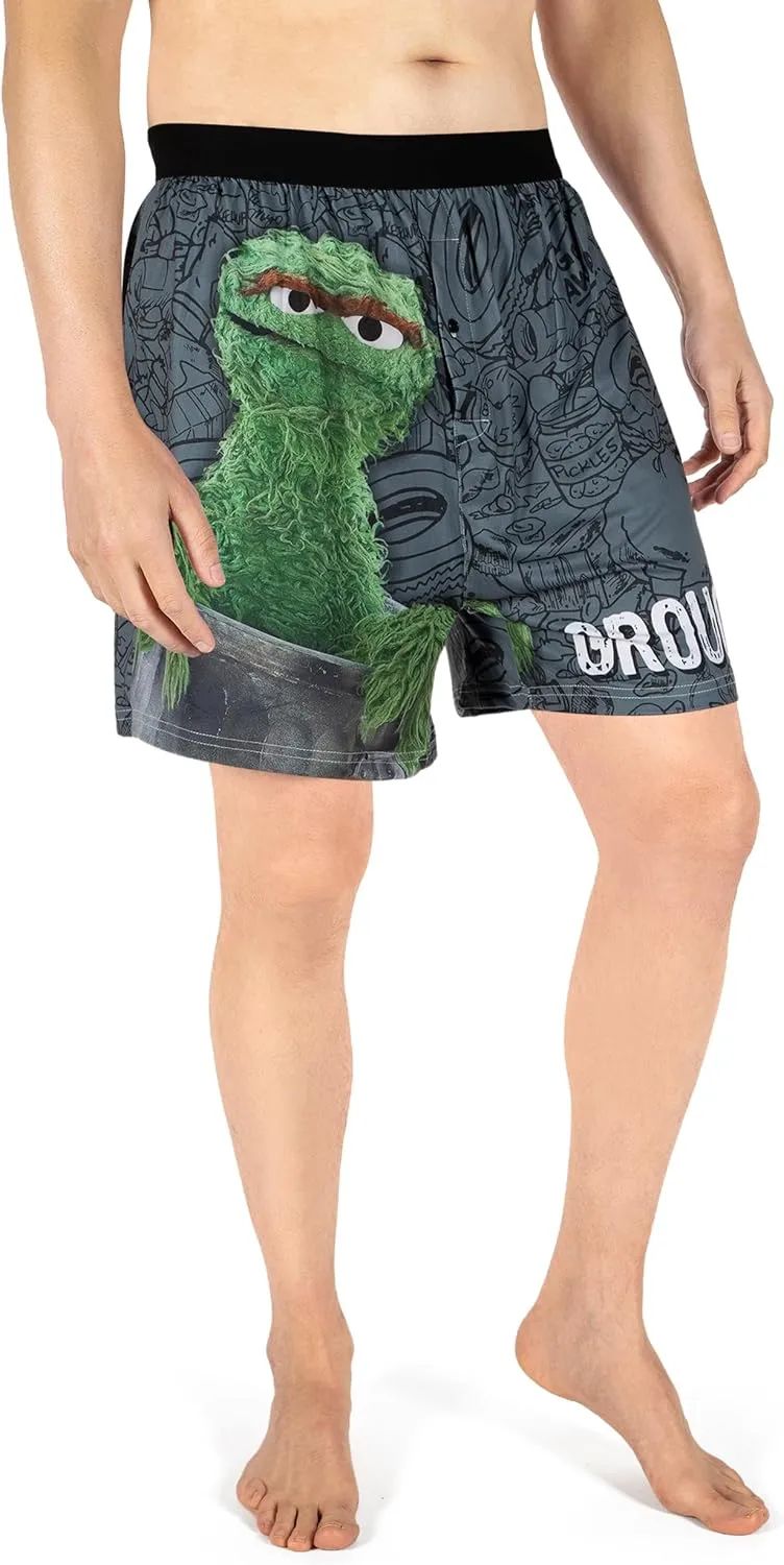 BRIEF INSANITY Sesame Street Comfortable Fit Boxer Shorts | Funny & Cute Sesame Street Graphic Print Boxers for Women & Men