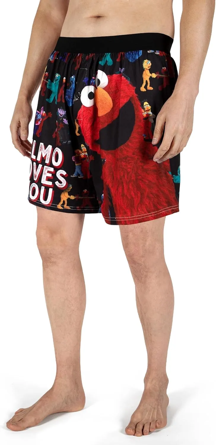 BRIEF INSANITY Sesame Street Comfortable Fit Boxer Shorts | Funny & Cute Sesame Street Graphic Print Boxers for Women & Men