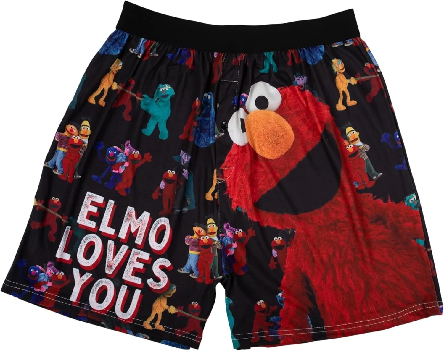 BRIEF INSANITY Sesame Street Comfortable Fit Boxer Shorts | Funny & Cute Sesame Street Graphic Print Boxers for Women & Men