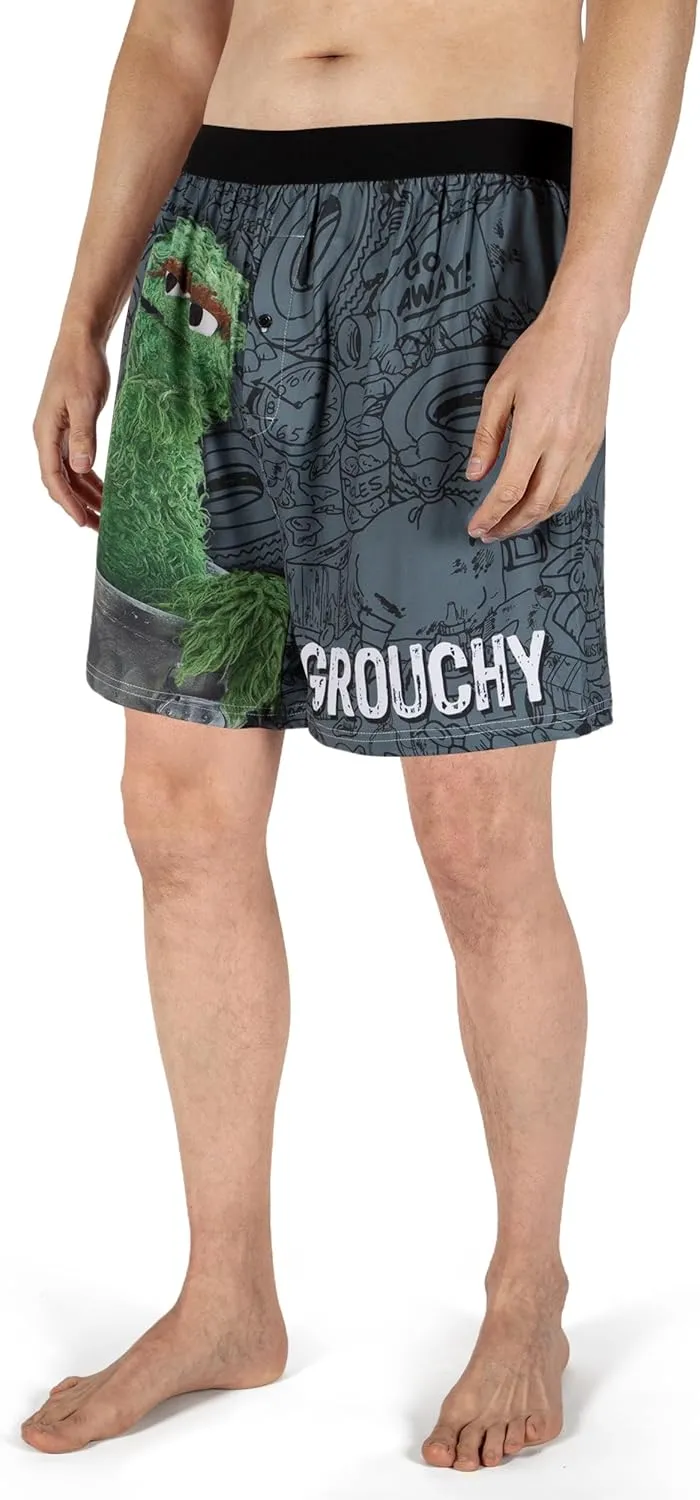 BRIEF INSANITY Sesame Street Comfortable Fit Boxer Shorts | Funny & Cute Sesame Street Graphic Print Boxers for Women & Men