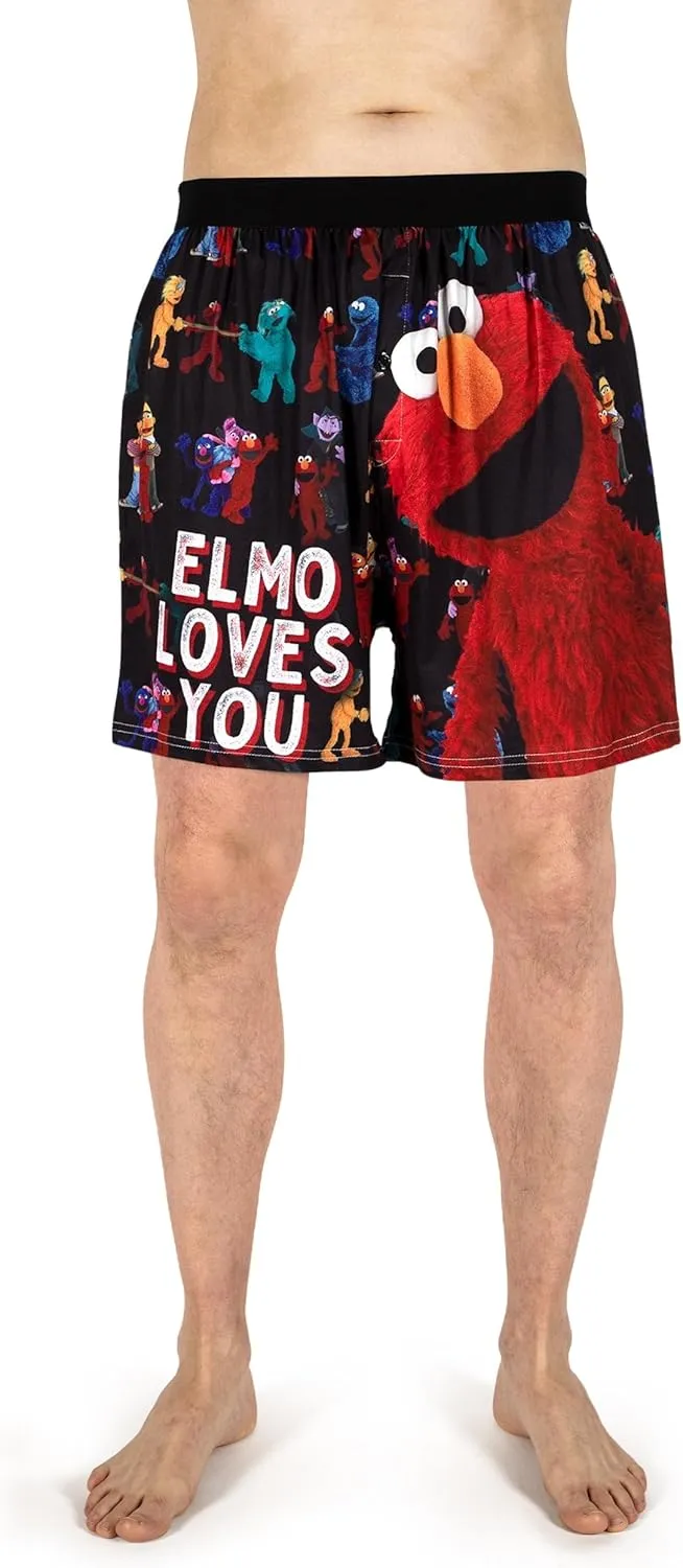 BRIEF INSANITY Sesame Street Comfortable Fit Boxer Shorts | Funny & Cute Sesame Street Graphic Print Boxers for Women & Men