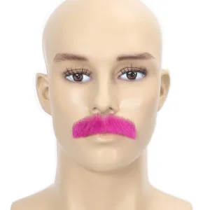 Bright Rosa Pink 100% HandKnoted Synthetic Fiber Heat Resistant Realistic False Mustache Fake Beard