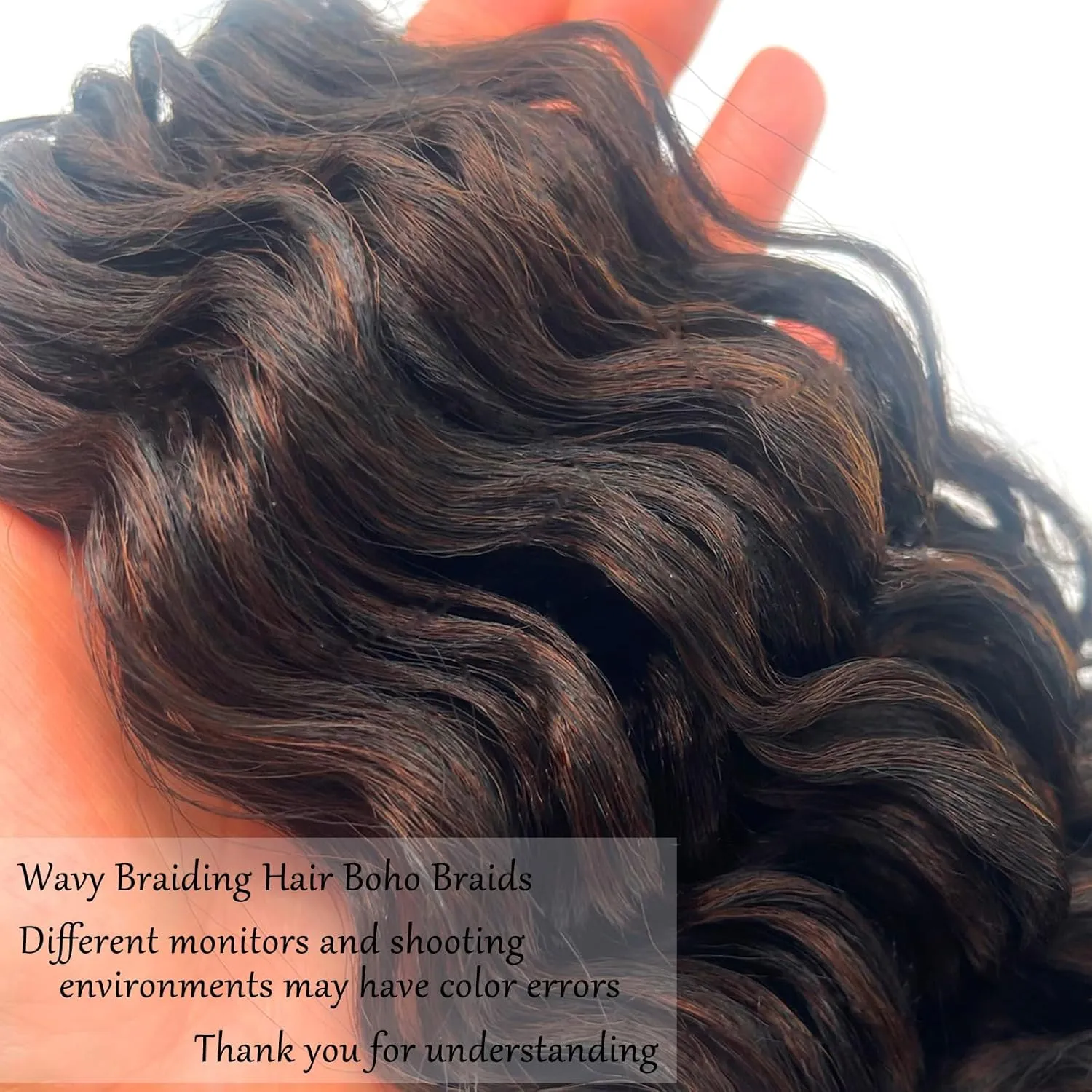 Brown Ombre Braiding Hair Pre Stretched with Boho Braids 1b/30 Curly Deep Ocean Wave Crochet Hair Natural Color Synthetic Knotless Boho Braiding Hair for Bohemian Braids 5 Packs