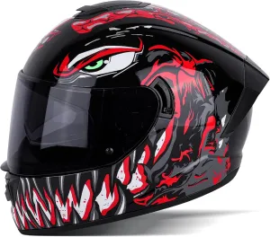BSDDP Unisex-Adult Full Face Motorcycle Helmet DOT Approved Motorbike Moped Street Bike Racing Crash Helmet with Graphic