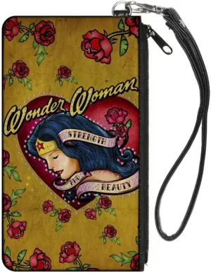 Buckle-Down Zip Wallet Wonder Woman Large Accessory, Wonder Woman, 8" x 5"