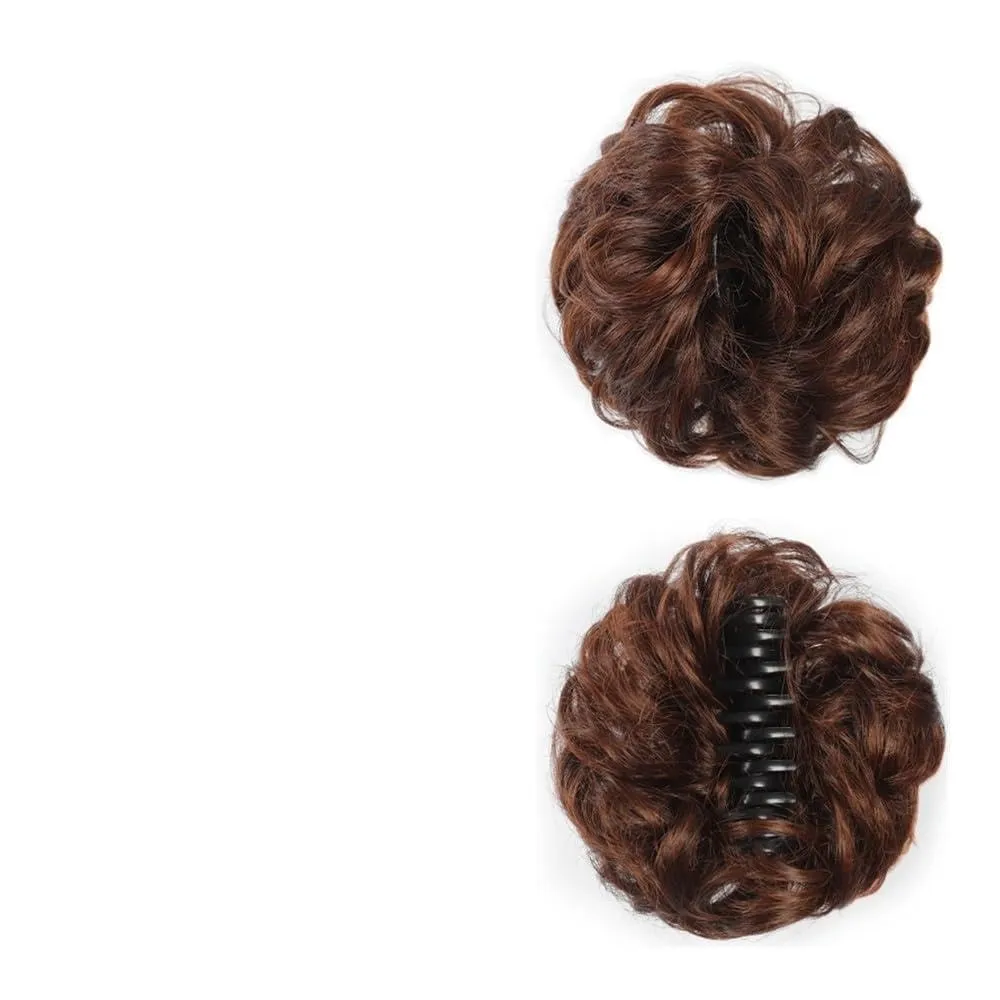 Bun Wig, Messy Bun Synthetic Hairpiece - Curly Bride Hair Bag for Women - Voluminous & Stylish Look,Messy Bun Wig(Light brown)