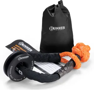 BUNKER INDUST Synthetic Soft Shackle with Winch Ring,Recovery Ring Snatch Rope Towing Straps Block Pulley Kit Winch Accessories for Off-Road ATV UTV Jeep Trailer Truck SUV 4x4