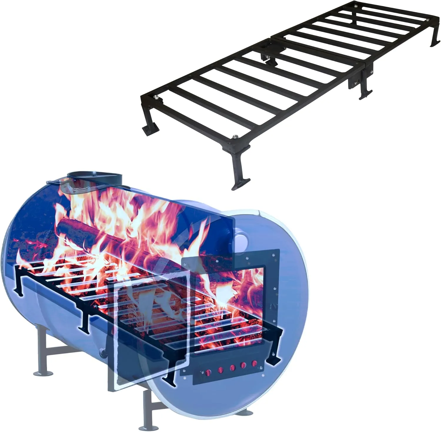 Burn Barrel Grate Perfect for 30-55 Gallon Barrel Metal Barrel - Grate for Wood Stove Camping Equipment Barrel Stove Kits - Barrel Woodstove Kit for Emergency Heating & Cooking and Survival……