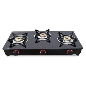Butterfly Trio Glasstop 3 Burner Gas Stove - BTFGS-TRIOGT- 3B