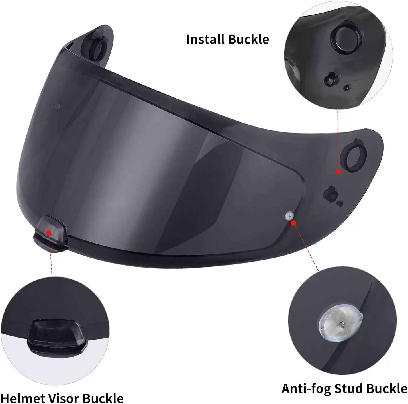 C70 Helmet Shield Replacement, C70 Visor Shield Compatible with C70/ HJ20M/ FG-17/ FG-ST/IS-17 Visor Accessories (Black)