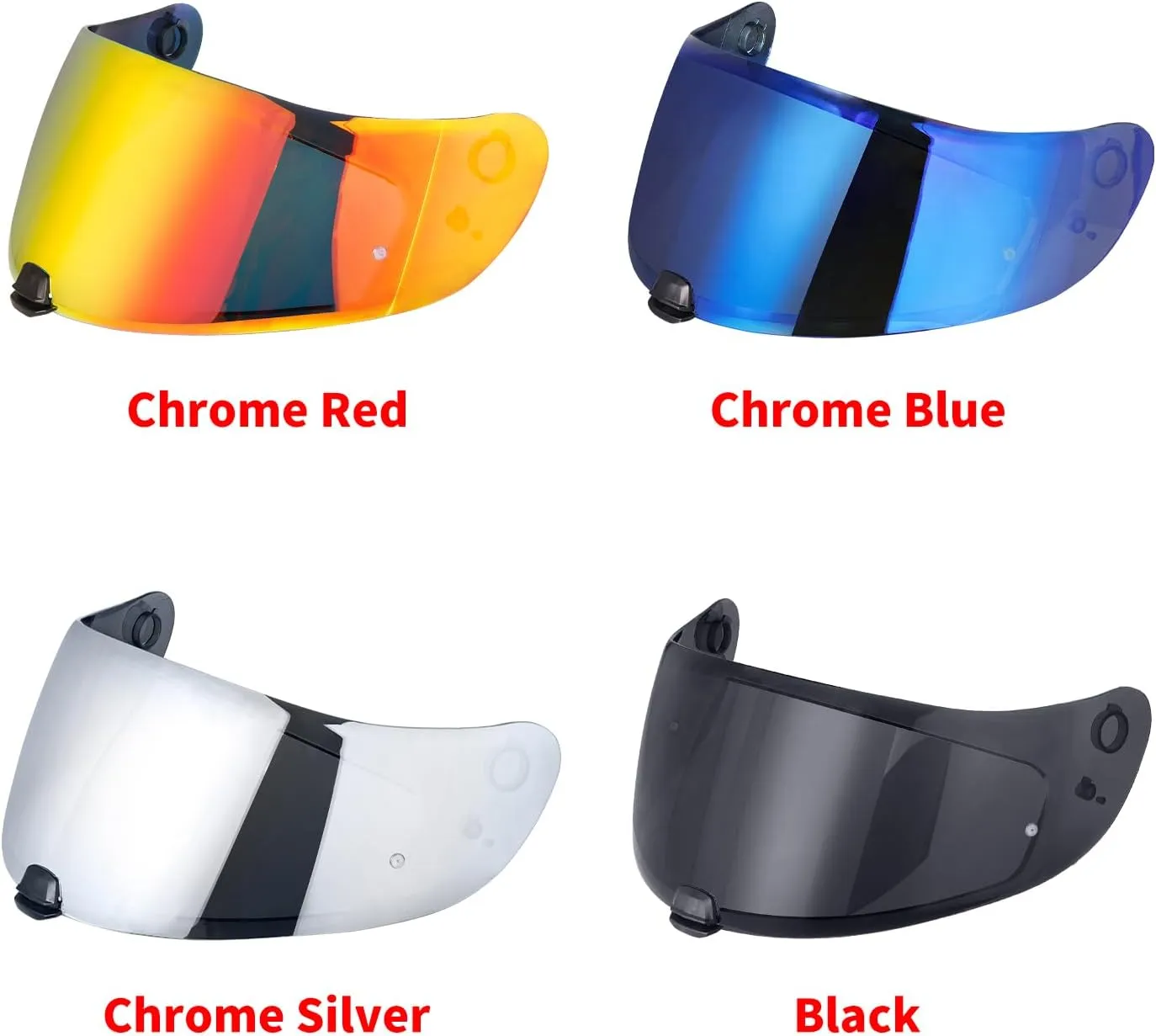 C70 Helmet Visor Replacement Face Shield Compatible with C70/ HJ20M/ FG-17/ FG-ST/IS-17 Motorcycle Helmets (Chrome Red)