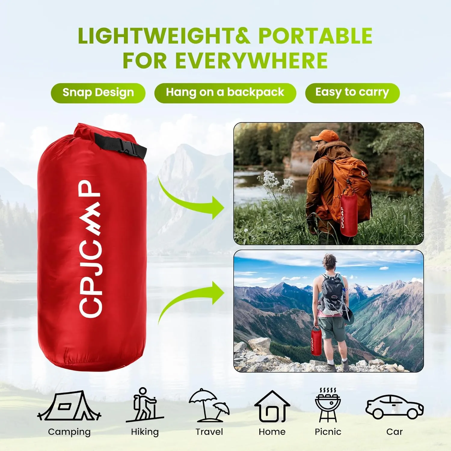 Camping Blanket - Outdoor Travel Blanket, Packable, Puffy Blanket, Lightweight & Multifunctional Quilt for Camping, Hiking, Backpacking,Airplane,Outdoors, Travel, Beach, Red, 57” x 78.7”