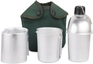 Camping cookware Set, 3pcs Cookware Set Aluminum Canteen Cup Wood Stove Set with Cover Bag for Camping Hiking Backpacking