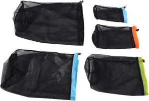 Camping Drawstring Storage Bag Set Mesh Sack for Sleeping Bag Down Jacket and Gear Compression