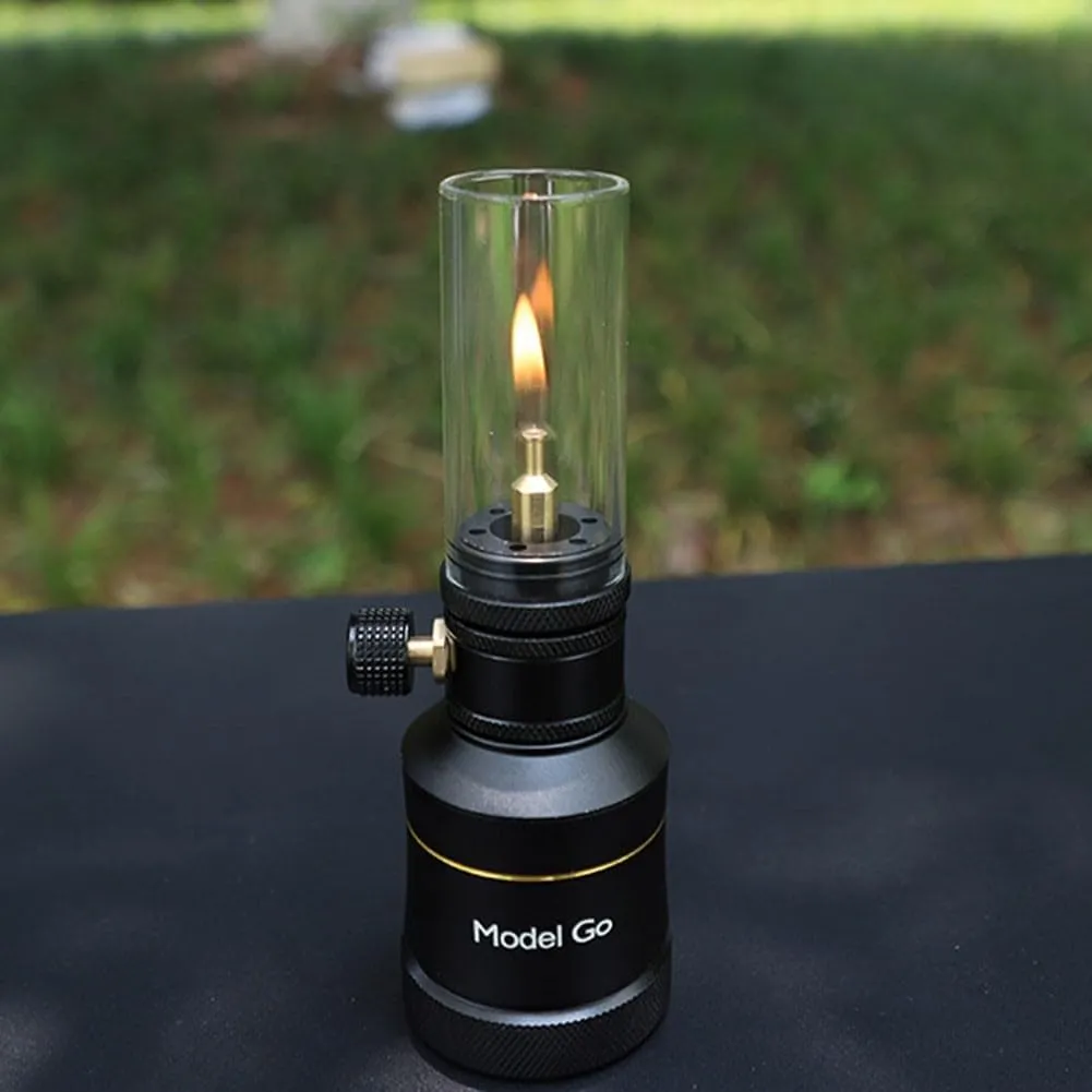 Camping Gas Lantern，Gas Lamp for Outdoor Lighting Portable Stove for Cooking Warming，Made Of Metal And Glass For Enhanced Strength(Only lamp Green)