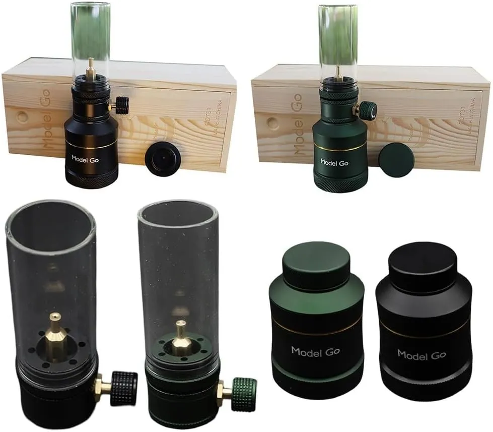 Camping Gas Lantern，Gas Lamp for Outdoor Lighting Portable Stove for Cooking Warming，Made Of Metal And Glass For Enhanced Strength(Only lamp Green)