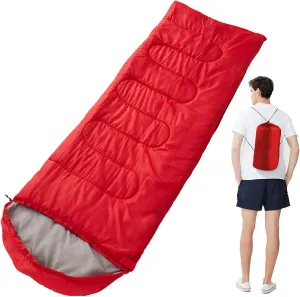 Camping Sleeping Bag,Sleeping Bag Ultralight Camping Waterproof Sleeping Bags Thickened Winter Warm Sleeping Bag Adult Outdoor Camping Sleeping Bags (Color : Red, Size : 180 * 30 * 75cm)