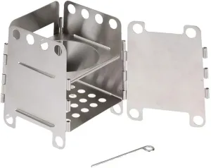 Camping Stainless Steel Folding Wood Stove, Large