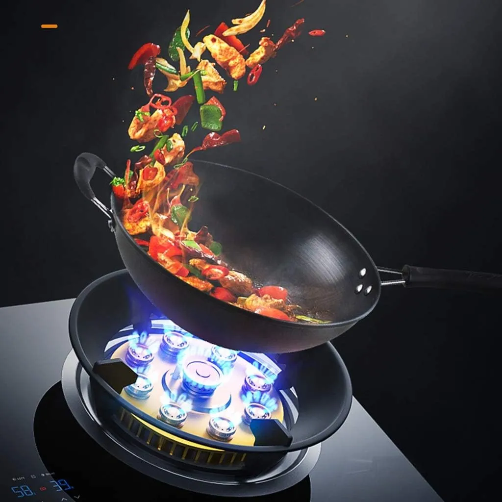 Camping Stove 71CMGas hob Built-in Gas Stove Fuel Cooktop Equipped 2 Cast Iron (4200W&5200W) with FFD and Enamel Pan Stands Easy to Clean Compatible with All Cookware [Energy Class A] (F LPG)