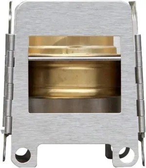 Camping Stove Stainless Steel Wood Burning Stove Lightweight Folding Pocket Stove with Backup Alcohol Burner Backpacking Stoves (Color : Silver, Size : One Size)