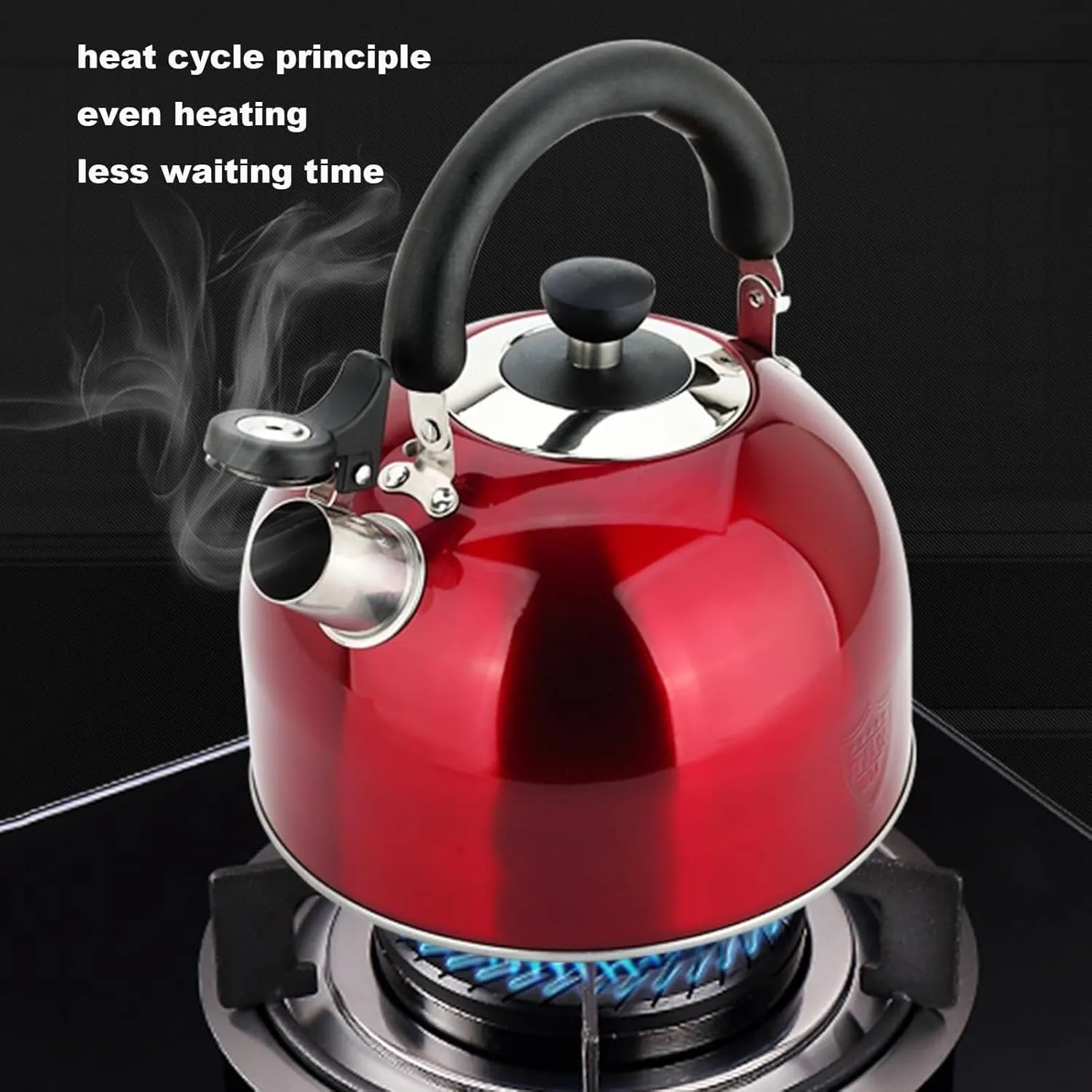 Camping Teapot, 304 Stainless Steel Whistle Kettle with Hot-Resistant Handle, Loud Whistling Tea Kettle, Tea Pot for Boiling Water Coffee or Milk