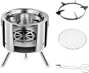 Camping Wood Burning Stove Stainless Steel Heating Stove Rural Heating Stove for Outdoor Cooking Tent Stove