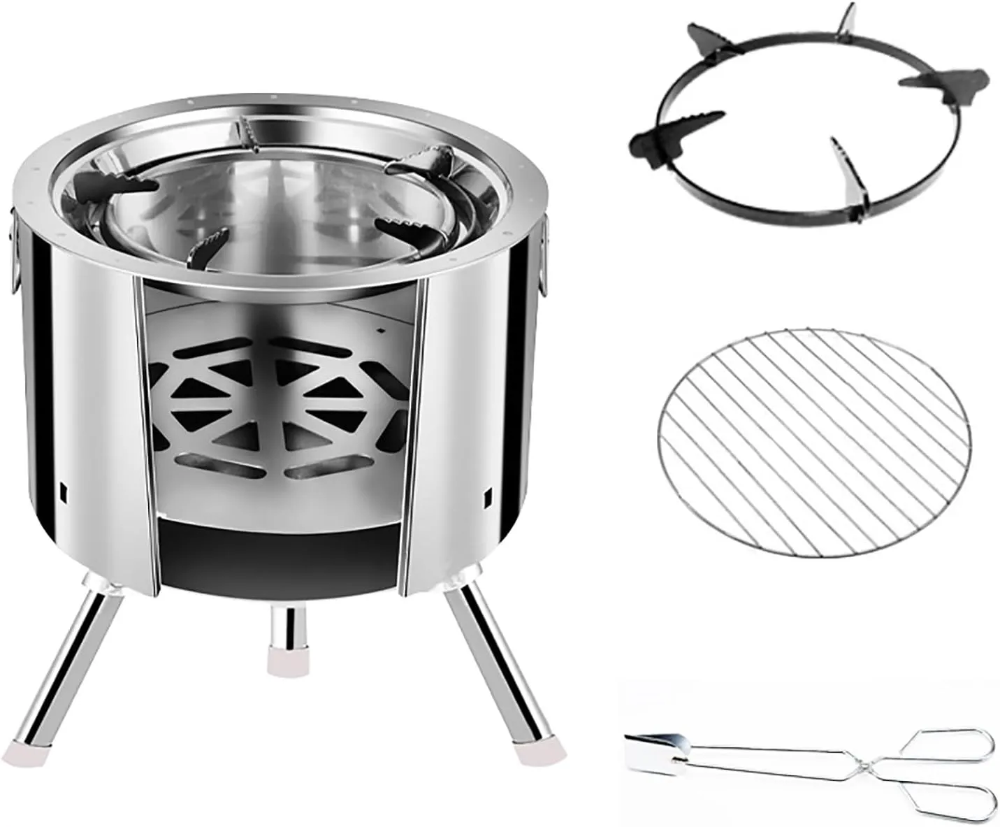 Camping Wood Burning Stove Stainless Steel Heating Stove Rural Heating Stove for Outdoor Cooking Tent Stove