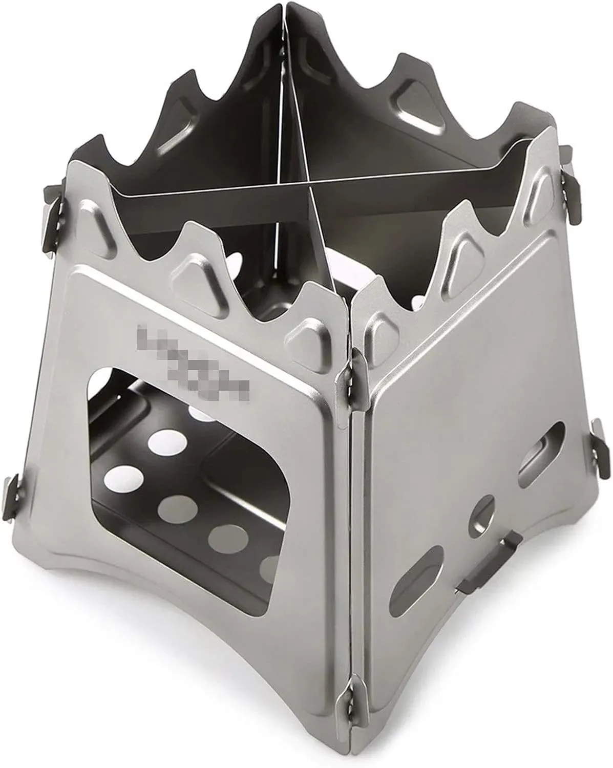 Camping Wood Stove Camping Wood Stove Folding Titanium Wood Burning Stove Lightweight Pocket Stove Convenient Storage (Color : Silver, Size : One Size) (Silver One Size)