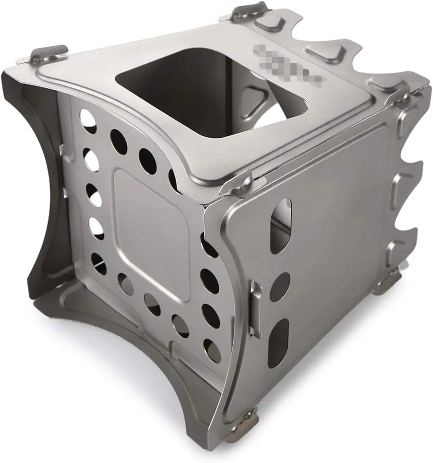 Camping Wood Stove Camping Wood Stove Folding Titanium Wood Burning Stove Lightweight Pocket Stove Convenient Storage (Color : Silver, Size : One Size) (Silver One Size)