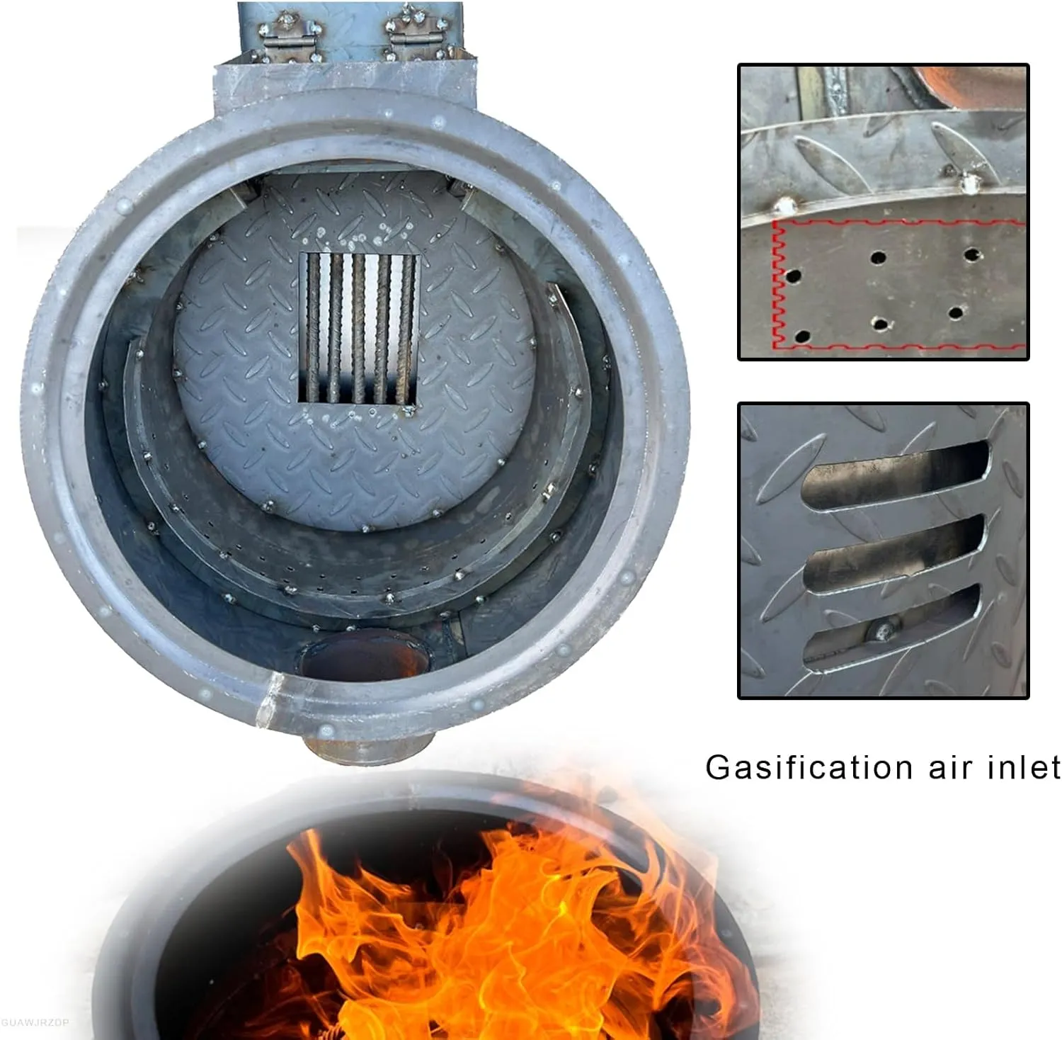 Camping Wood Stove, Wood Burning Stove, Full Combustion, Stable high Temperature Resistance, Large Outdoor cookware, Camping, Picnic, Barbecue, Emergency Heating