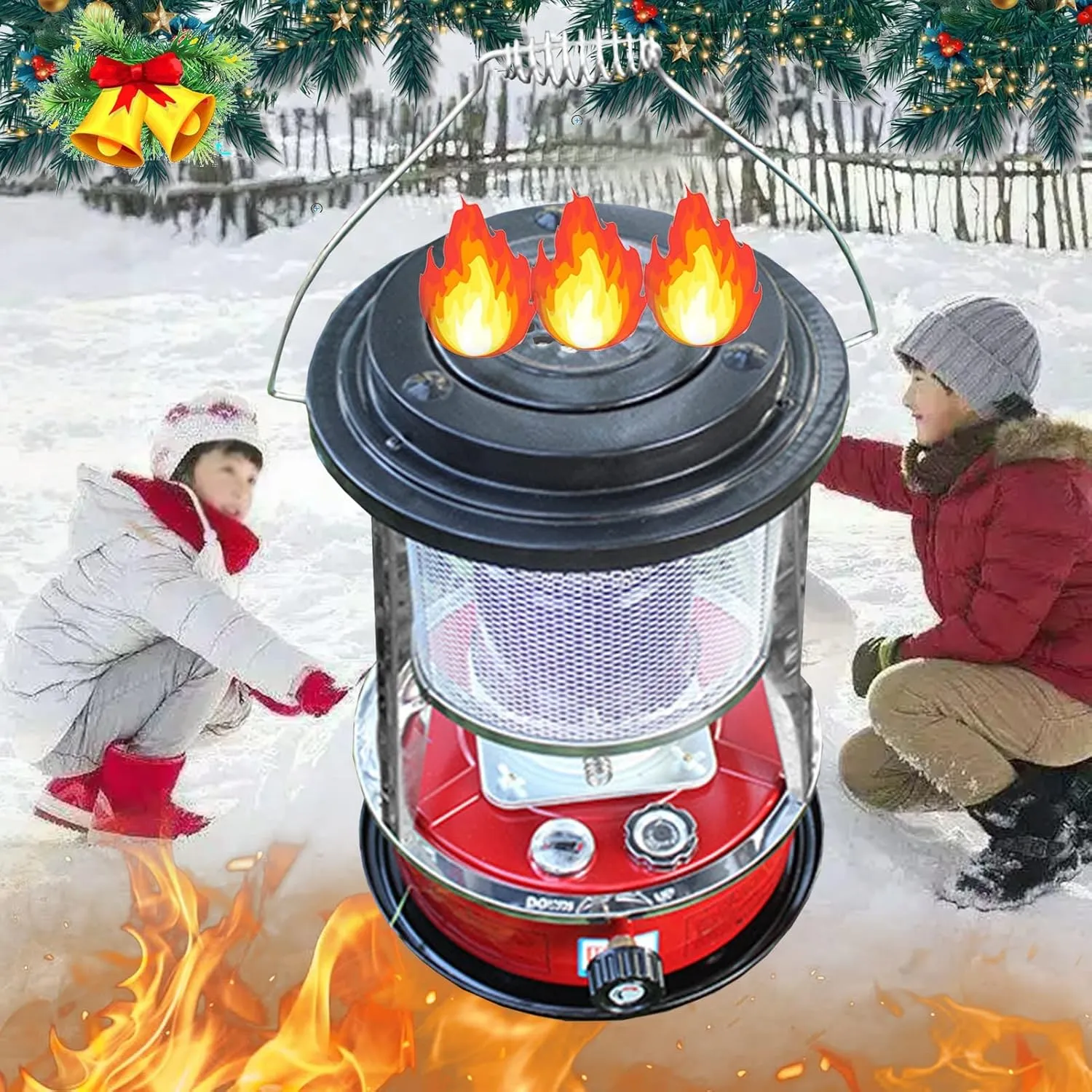 Camping Wood Stove, Wood Burning Stove, Thickened Steel Plate,Full Combustion,Winter Heating/Camping/Outdoor Cooking/Ice-Fishing