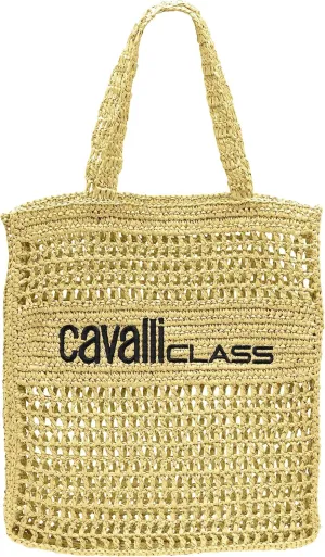 Cavalli Class PORTOFINO Natural Large Crochet Beach Shopper Bag for womens
