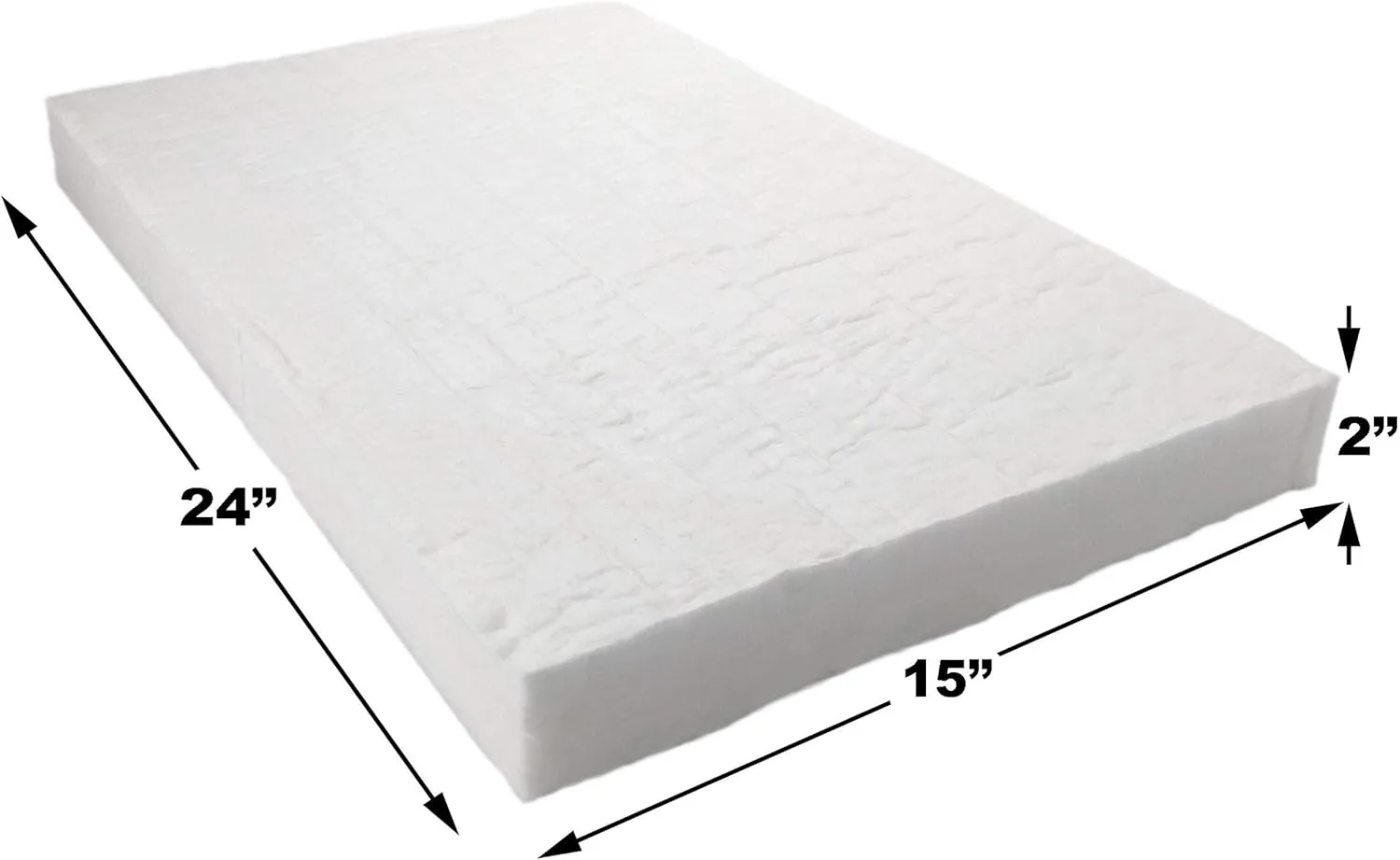 Ceramic Fiber Insulation, 2" Thick x 15" x 24", 2400F Fireproof Insulation Blanket, 3033E
