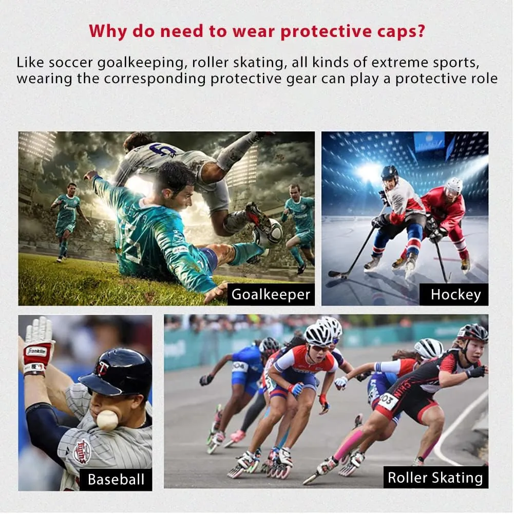 Charque Soft Helmet for Flag Football, Rugby Helmet Headguard fo Kids Adult, Soft Padded Headgear for Soccer Scrum Cap Head Protector, Shell Head Goalkeeper Protective Helmet