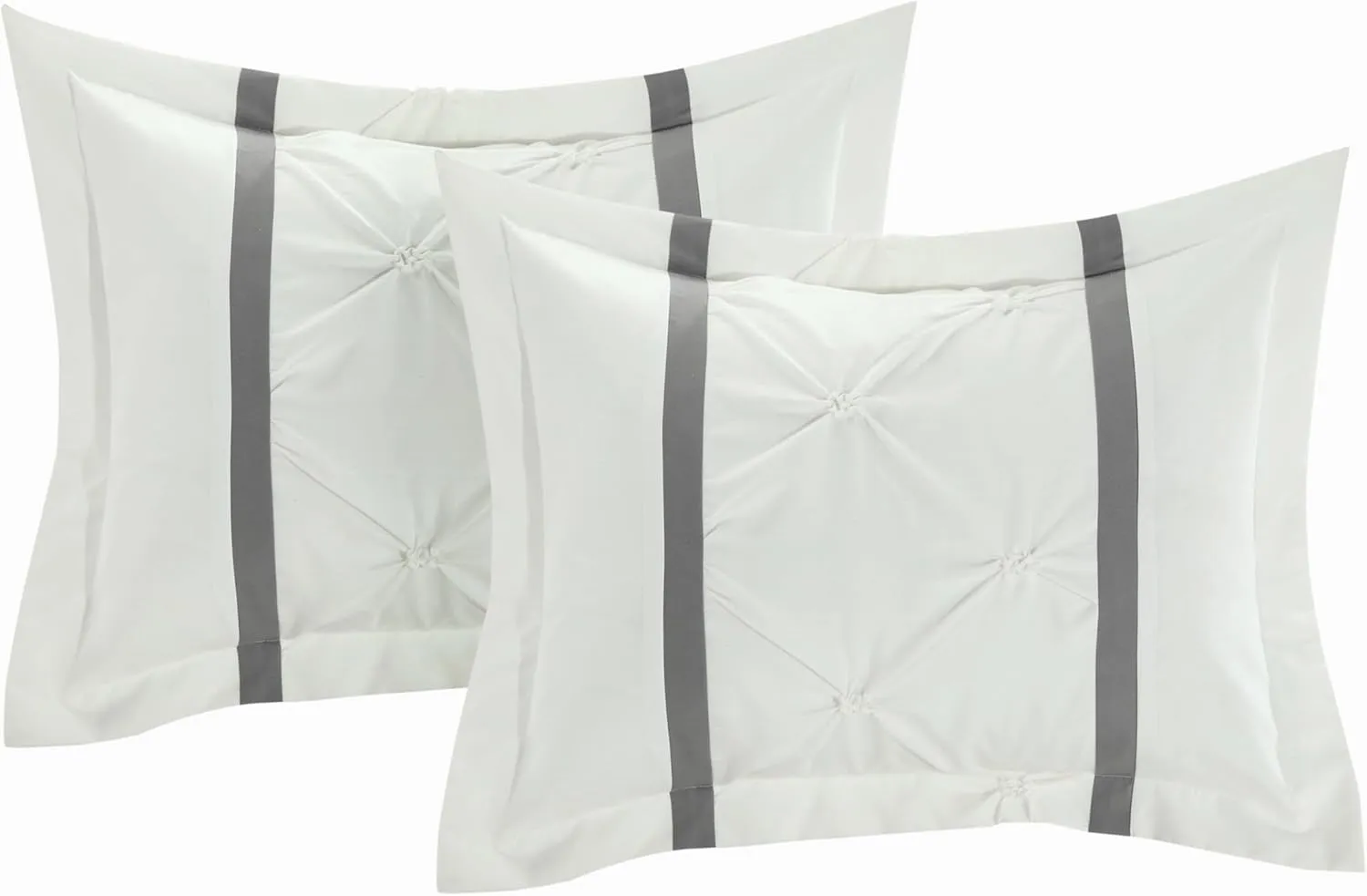 Chic Home White Bed in a Bag Comforter Set, King Size (8 Piece), Vermont - Pinch Pleat Microfiber Bedding - Comforter, Shams, Bed Skirt, Cushions and Breakfast Pillow