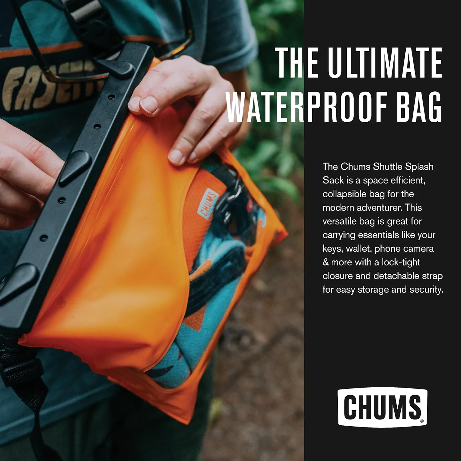 Chums Shuttle Splash Sack - Packable & Portable Waterproof Dry Bag for the Outdoors & On the Water - Pink