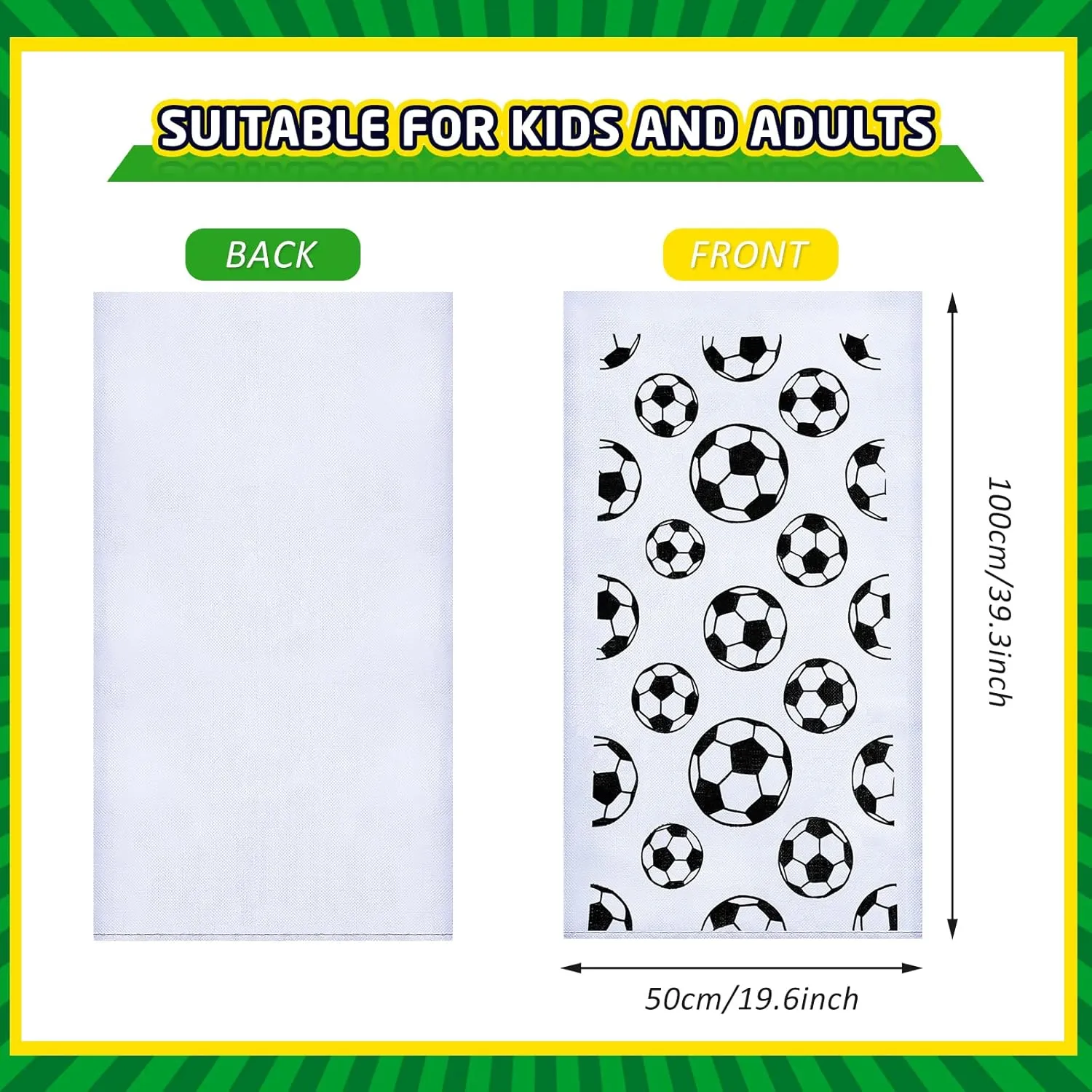 Cindeer 12 Pcs Potato Sack Race Bags Sports Themed Potato Race Jumping Bags 40 x 20 Inches Sack Race Bags for Adults Kids Family Party Games and Activities Party Supplies(Soccer)